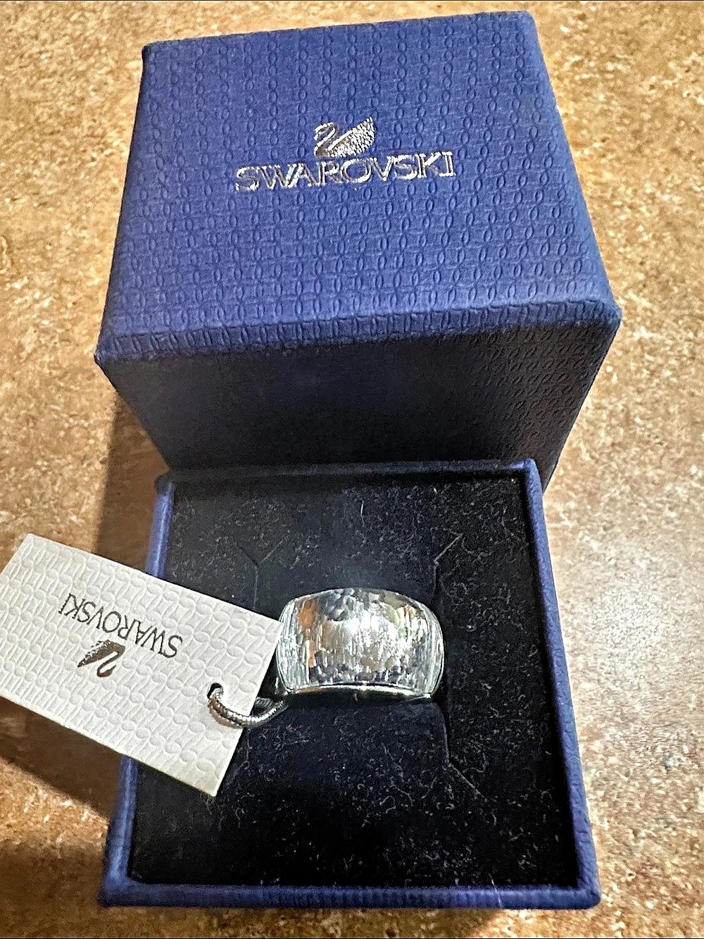 Swarovski Nirvana Crystal Dome Ring Silver Size 52